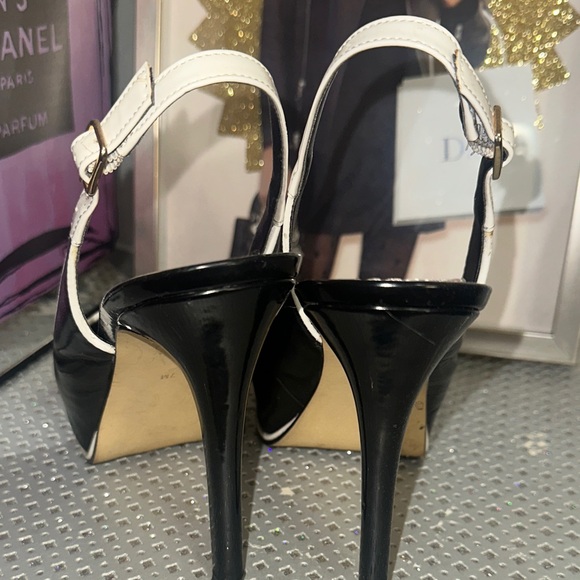 Guess Black and White Peep Toe Heels - Picture 4 of 10